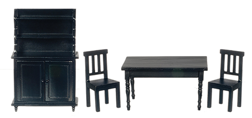 Benson Dining Room Set, Black, 4 pc.